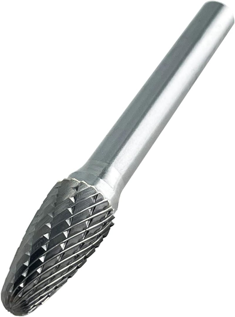 LU&MN SF-3 Tungsten Carbide Burr Tree Shape Radius End Double Cut Rotary Burr File with 1/4'' Shank, 1pc by - Image 2